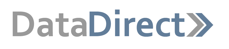 Data Direct logo: With Data Direct you can design reports as needed and visualize the data to make more informed program decisions.