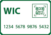 Barcode on WIC card: Participants can show the redemption barcode that has been affixed to their WIC cards.
